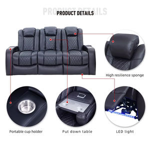 Benutzer definierte moderne Luxus PU Leder elektrische 3 2 1 Sitzer Smart Recliner Sofa Stuhl Set Wohnzimmer möbel für Heimkino - Product Image 4