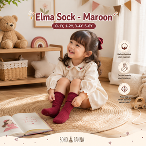 Calcetines suaves y elásticos de color granate para niños activos, que ofrecen una textura transpirable, un soporte cómodo y un ajuste flexible para los pies pequeños en crecimiento. - Product Image 1