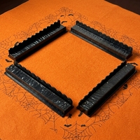 Rak Mahjong Akrilik Halloween Kustom Berbentuk Scallop dengan Penggeser Magnetik Desain U-Shape Lebar 20 inci Rak dan Penggeser Mahjong