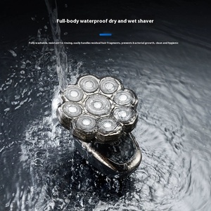 เครื่องโกนหนวดไฟฟ้า7หัวพร้อมเครื่องดูด9แม่เหล็กสามใบจอแสดงผลดิจิตอลเครื่องโกนหนวดหัวล้านอเนกประสงค์ - Product Image 4