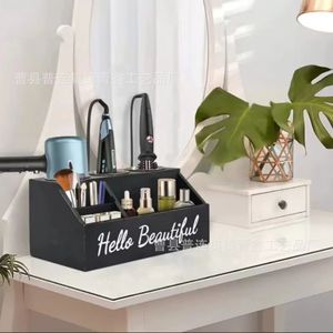 Hello Beautiful Cosmetic Storage <b>Box</b> With Hairdryer Holder <b>Makeup</b> Organizer For Bathroom Desk Use - Product Image 2