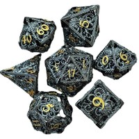 Lot de 7 dés polyédriques carrés creux en cuivre pour monstres de Dungeons and Dragons, vente en gros