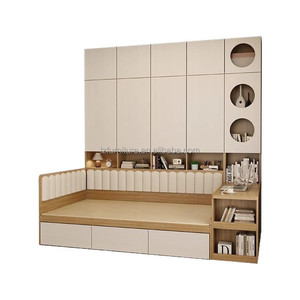 Factory Direct Custom Budget-Friendly Studio Apartment Furniture <b>Sets</b> Multifunctional Wooden Bed With Storage Wardrobe & <b>Desk</b> - Product Image 5