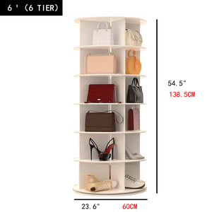 <span class=keywords><strong>Meuble</strong></span> à chaussures <span class=keywords><strong>rotatif</strong></span> DIY en PP, pleine hauteur, rotation à 360 degrés - Product Image 6