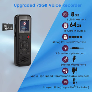 Thời gian dài ghi âm kỹ thuật số ghi âm 72GB Flash <span class=keywords><strong>AAA</strong></span> pin Powered WAV MP3 định dạng âm thanh cho âm thanh & cuộc họp - Product Image 2