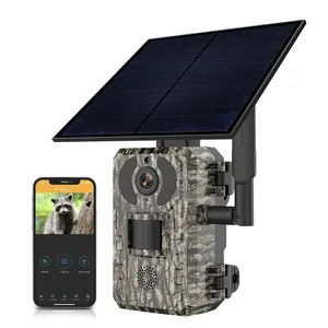 太阳能电池板狩猎跟踪摄像机红外实时视频野生动物监测森林监控4g猎鹿试验摄像机