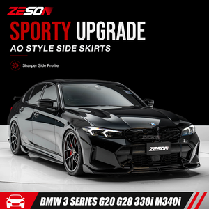 Faldones Laterales de Fibra de Carbono Estilo AD para <span class=keywords><strong>BMW</strong></span> Serie 3 G20 325i <span class=keywords><strong>330i</strong></span> M340i <span class=keywords><strong>2019</strong></span>-2023 Kit Aerodinámico Ligero - Product Image 6