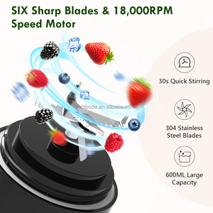 Frullatore Portatile USB-C Impermeabile da Esterno 26oz, 6 Lame, Pausa Automatica 30s, per Frullati Proteici, Smoothie, Succhi di Verdura, USB - Product Image 2