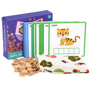 <span class=keywords><strong>Gioco</strong></span> Puzzle 3D in Legno con 100 Perline Alfabeto e Parole per Bambini 4-6 Anni, Educazione Precoce, Abbinamento di Parole in Inglese - Product Image 5