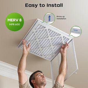 Nuevo Filtro de Aire Plegado con Marco de Papel de Fibra Sintética Industrial G3 G4, Prefiltro de Polvo, Eficiencia MERV 8-14 para Sistemas de Aire - Product Image 5