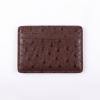 Porte-cartes en cuir véritable à motif d'autruche LZ Factory, étui fin pour cartes de crédit, ultra fin, minimaliste, portefeuille unisexe