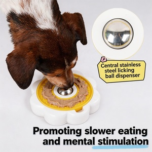 AFP Anxiety Relief Dog Licking Bowl With Suction Cup Rotating Stainless Steel Ball <strong>Pet</strong> Lick Bowl Slow Feeder For Dogs &amp; Cats - Product Image 4