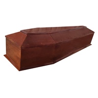Ataúdes de Madera Maciza de Alto Brillo para Fallecidos con Herrajes y Detalles de Encaje Opcionales, Ataúdes Funerarios 100% de Madera Maciza