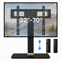 Soporte de TV Eléctrico Moderno con Altura Ajustable y Base Giratoria, Compatible con Televisores de 32 a 70 Pulgadas, hasta 90 Libras, para Sala de Estar y Uso en Exteriores