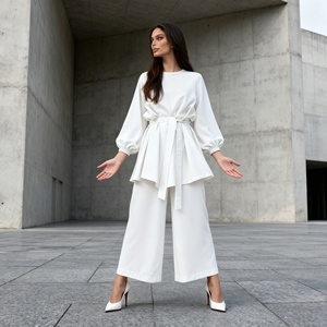 Robe Abaya décontractée modeste en polyester uni pour femmes musulmanes, fournisseur en gros de Chine, nouveau design - Product Image 3