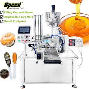 Máquina Automática Universal <span class=keywords><strong>de</strong></span> Tamaño Pequeño para Llenar y Sellar con Cuchara <span class=keywords><strong>de</strong></span> Miel, Máquina <span class=keywords><strong>de</strong></span> Llenado y Sellado <span class=keywords><strong>de</strong></span> Líquidos en Vasos - Product Image 1
