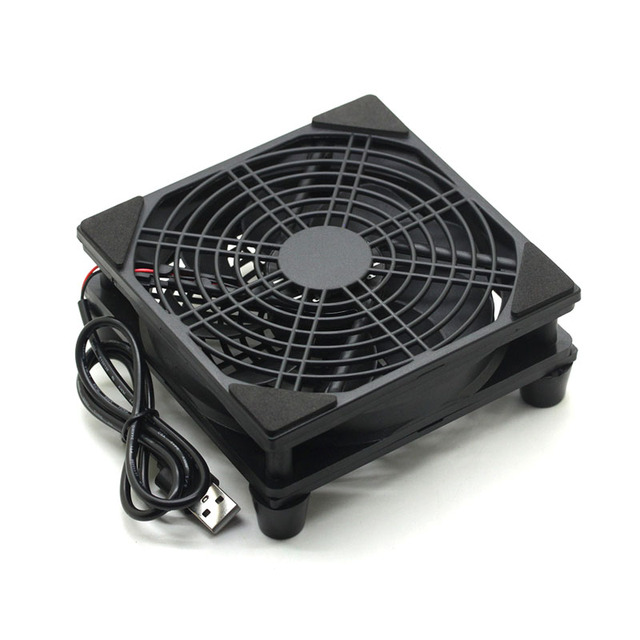 Silent Mini Cooling Fan for Set Top Box Router Wireless Quiet Cooler with DC 5V USB Power Radiator Made of Plastic