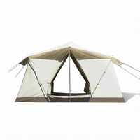 Grande tente de camping gonflable double couche de haute qualité, 4 saisons, imperméable, en coton, avec structure en acier, installation automatique, protection UV