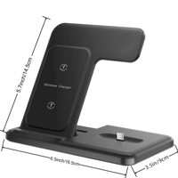 Station de charge sans fil magnétique 3-en-1 rapide 15W pour iPhone 17 16 15 14, iWatch et AirPods