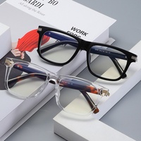 2258 Nuevas Gafas Ópticas de Montura Cuadrada Vintage, Montura Completa, de Alta Gama, Moda Sencilla, Anti Luz Azul, para Hombre, Venta al Por Mayor