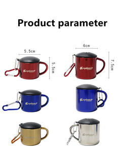 Vente en gros de tasses à café portables pour le camping et les voyages en plein air, avec poignée, en acier inoxydable à double paroi, tasse en métal - Product Image 6