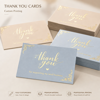 Cartes de remerciement élégantes estampillées à chaud, cartes en papier personnalisées recto-verso pour les colis de commande des marques e-commerce