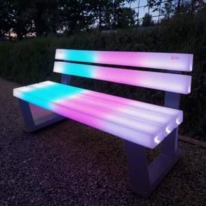 Modern LED Garden Chair Remote Control Color Changing Outdoor <strong>Bench</strong> with Fireproof <strong>Plastic</strong> for Patio Pool Restaurant - Product Image 6