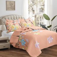 Parure de lit 5 pièces en polyester tricoté 300TC, douce, antibactérienne, unie et simple, pour la maison, l'hôtel et la chambre à coucher – Vente directe usine