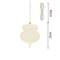 Ornements en bois faits à la main sur le thème de l'Aïd Ramadan, design lune et étoile, gravure laser disponible pour la décoration suspendue à la maison