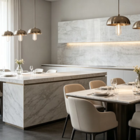 Dalle de pierre de quartz veiné blanc-gris en gros pour comptoir de cuisine, surface de lavabo et panneau mural