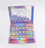 Boîte à fards à paupières magnétique de luxe personnalisée, brillante, palette de fards à paupières de 12/18 couleurs avec emballage cosmétique doublé d'une éponge recyclable