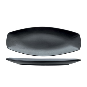 Plat de service rectangulaire en grès japonais 29,5 × 12,5 cm Noir mat Tognana - Product Image 1