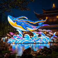 Lanternes suspendues géantes en forme de carpe dragon et de lotus, éclairages de plafond pour centres commerciaux, idéales pour le Nouvel An et les expositions commerciales