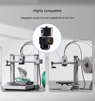Aksesori Printer 3D TOPO Bamboo A1/A1mini Kepala Ekstruder Hotend Terintegrasi dengan Nosel Baja yang Diperkeras