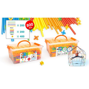 800 pezzo Cannucce tubo Connettori Building block Incastro di Ingegneria Giocattoli <span class=keywords><strong>4D</strong></span> Paglia di Montaggio Blocchi di Costruzione per Bambini - Product Image 6