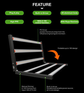 Hongyi 800w 6 ברים foldable הוביל לגדול רצועות אור ppe 2.7umol/j ספקטרום מלא לגדול אורות planta de luz lm301h - Product Image 6