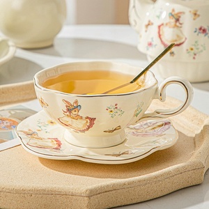 Set da tè e caffè in ceramica floreale retrò francese Design elegante piattino e tazza - Product Image 2