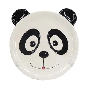 熊猫形状陶瓷盘，陶瓷盘子，定制形状接受礼品和工艺