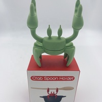 Repose-cuillère en silicone en forme de crabe, résistant à la chaleur, antidérapant, support de cuillère pour comptoir de cuisine