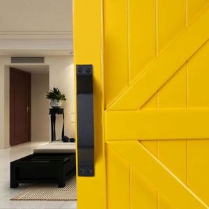 WEKIS BSCI OEM Factory Moderno Juego de Herrajes Empotrados para Puerta Corredera de Granero de 12 pulgadas, Diseño de Placa Trasera Plana, Negro Satinado, con Tirador - Product Image 5