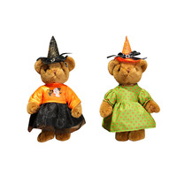 Ours en peluche sorcière d'Halloween, ours brun en peluche avec chapeau de sorcière, décoration d'Halloween, cadeau pour enfants, poupée en peluche ours de festival