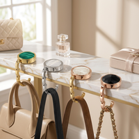 Support de sac pliable de luxe personnalisé avec pierres précieuses et strass, crochet de table pour sac à main