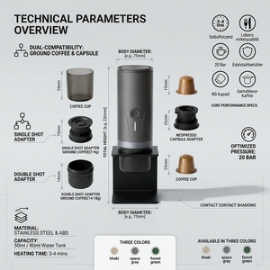 Cafetera Portátil <span class=keywords><strong>de</strong></span> Cápsulas 2 en 1, Suministro <span class=keywords><strong>de</strong></span> Fábrica, Personalizable OEM ODM, Ideal para Uso Diario y al Aire Libre - Product Image 5
