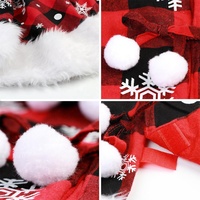 OurWarm Weihnachts baums chmuck 48 Zoll Schneeflocke Buffalo Plaid Tree Rock mit weißer Plüsch pelz kante