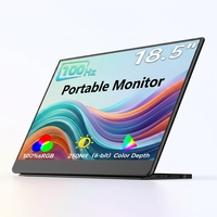 Monitor Portátil de 18.5 Pulgadas y 100Hz, Pantalla para Juegos FHD IPS con Marco Ultra Delgado para Computadora Portátil y PC, con Soporte Plegable Integrado