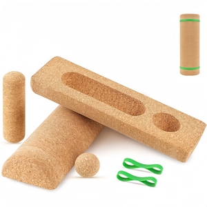 CZFIT Thick Granule <b>Massage</b> Yoga Roller Set with Yoga <b>Ball</b> and Small Cork Roller for Women 30cm Length - Product Image 1