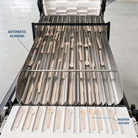 Machine d'alignement automatique à grande vitesse pour couverts en bois (cuillères, fourchettes, couteaux) et bâtonnets de crème glacée, avec chute gravitaire multi-voies Hopper 304