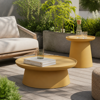 Table d'Appoint Ronde en Polypropylène pour Intérieur et Extérieur, Moderne, Nordique, Blanche, pour Salon, Table Basse en Plastique – Vente en Gros Usine