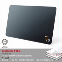 Tarjetas de Visita Digitales NFC de Acrílico Transparente Blanco y Negro de Alta Gama Personalizadas, Ntag213 ISO 14443 Stripe