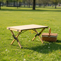 Table pliante portable en acier carbone taille M pour 2 à 8 personnes, légère (2,7-5,6 kg), idéale pour pique-nique et camping en extérieur